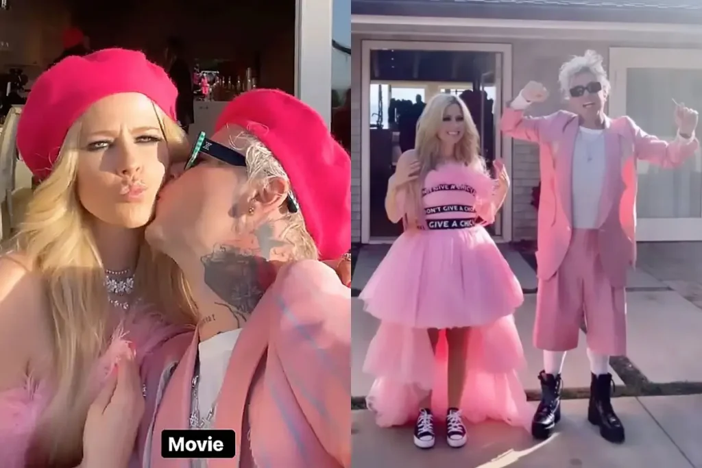 艾薇兒與 Mod Sun 在訂婚派對以全身粉紅穿搭登場