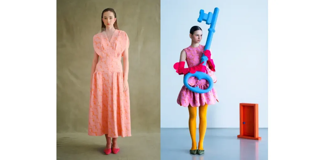 PEGGY HARTANTO 2022春夏系列「Wonderland」弧形無袖下擺拼接長洋裝/圓領無袖花瓣裙擺短洋裝