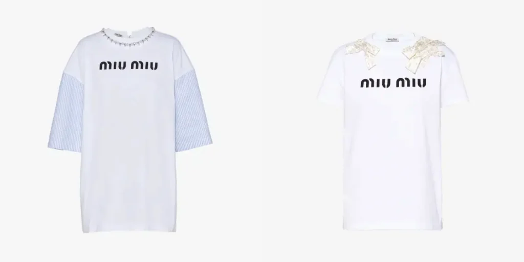 Logo 水晶裝飾T-Shirt / 刺繡蝴蝶結T-Shirt